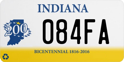 IN license plate 084FA