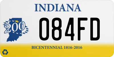 IN license plate 084FD