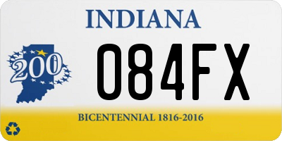 IN license plate 084FX