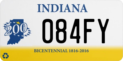 IN license plate 084FY