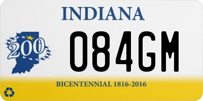 IN license plate 084GM