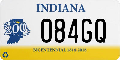 IN license plate 084GQ