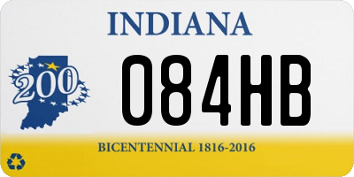 IN license plate 084HB