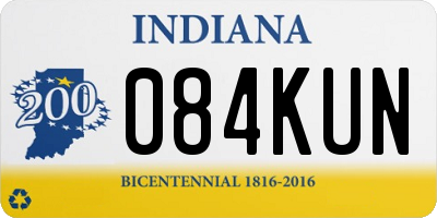 IN license plate 084KUN