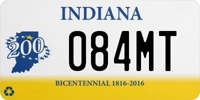 IN license plate 084MT