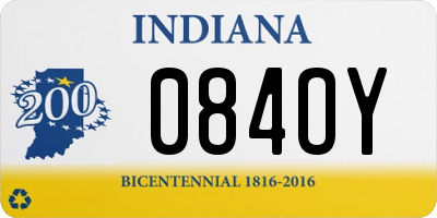 IN license plate 084OY