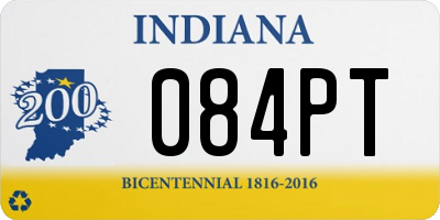 IN license plate 084PT