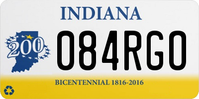IN license plate 084RGO