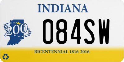 IN license plate 084SW