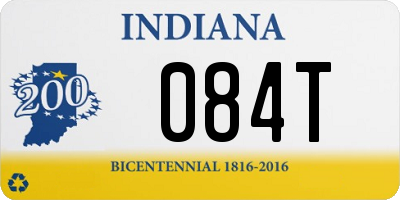 IN license plate 084T