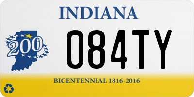 IN license plate 084TY