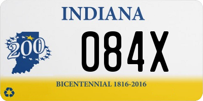 IN license plate 084X