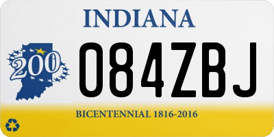IN license plate 084ZBJ