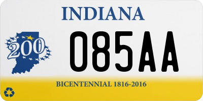 IN license plate 085AA