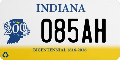 IN license plate 085AH