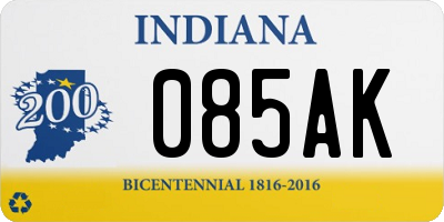 IN license plate 085AK