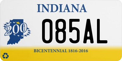 IN license plate 085AL