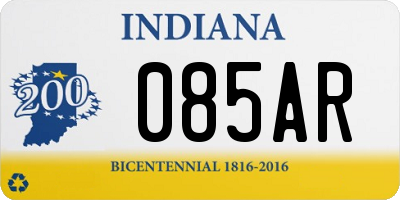 IN license plate 085AR