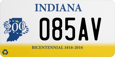 IN license plate 085AV