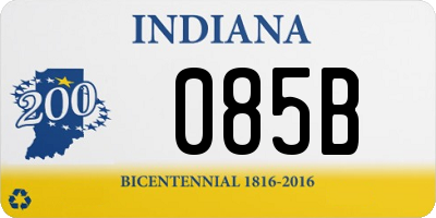 IN license plate 085B