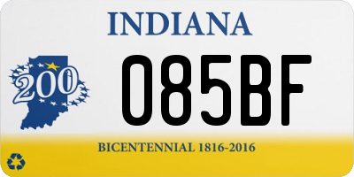 IN license plate 085BF