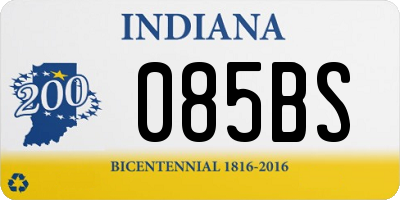 IN license plate 085BS