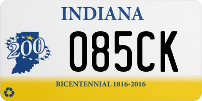 IN license plate 085CK