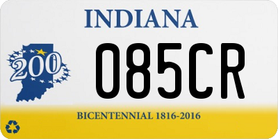 IN license plate 085CR