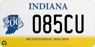 IN license plate 085CU