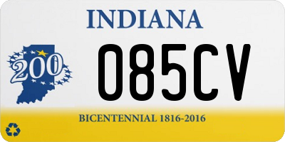 IN license plate 085CV