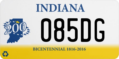 IN license plate 085DG