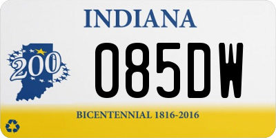 IN license plate 085DW