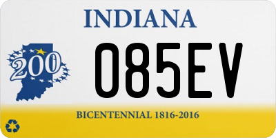 IN license plate 085EV