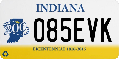 IN license plate 085EVK