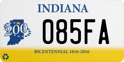 IN license plate 085FA