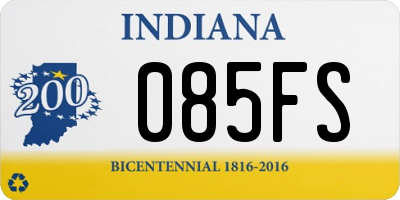 IN license plate 085FS