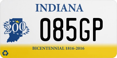 IN license plate 085GP