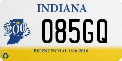 IN license plate 085GQ