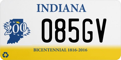 IN license plate 085GV