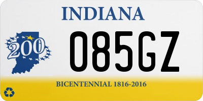 IN license plate 085GZ