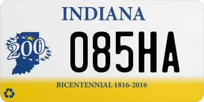 IN license plate 085HA