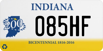 IN license plate 085HF