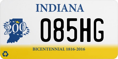 IN license plate 085HG