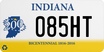 IN license plate 085HT