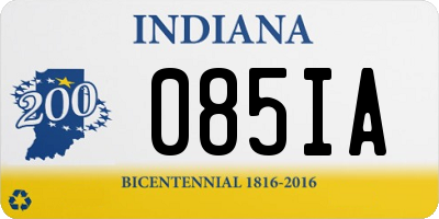 IN license plate 085IA