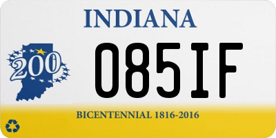 IN license plate 085IF