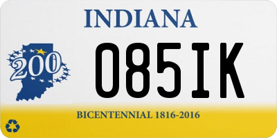 IN license plate 085IK