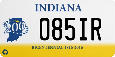 IN license plate 085IR