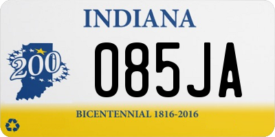 IN license plate 085JA