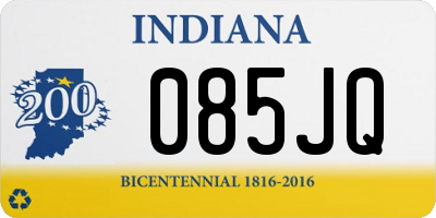 IN license plate 085JQ